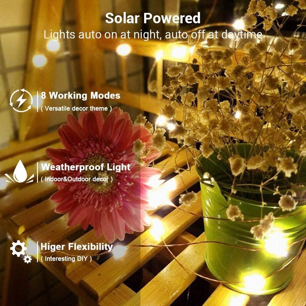 Solar Powered String Lights Indoor Outdoor Waterproof For Gardens Home