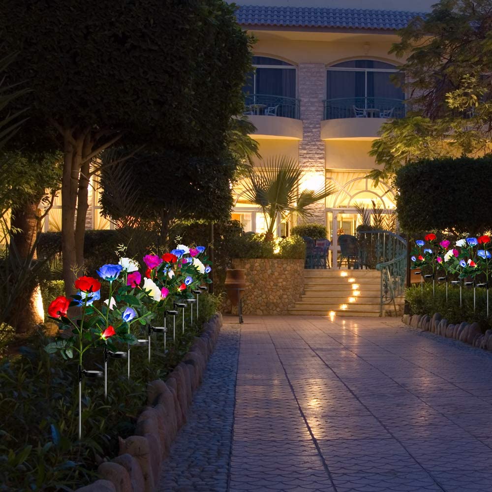 Outdoor Solar Powered Rose Lights for Garden Patio Backyard SP