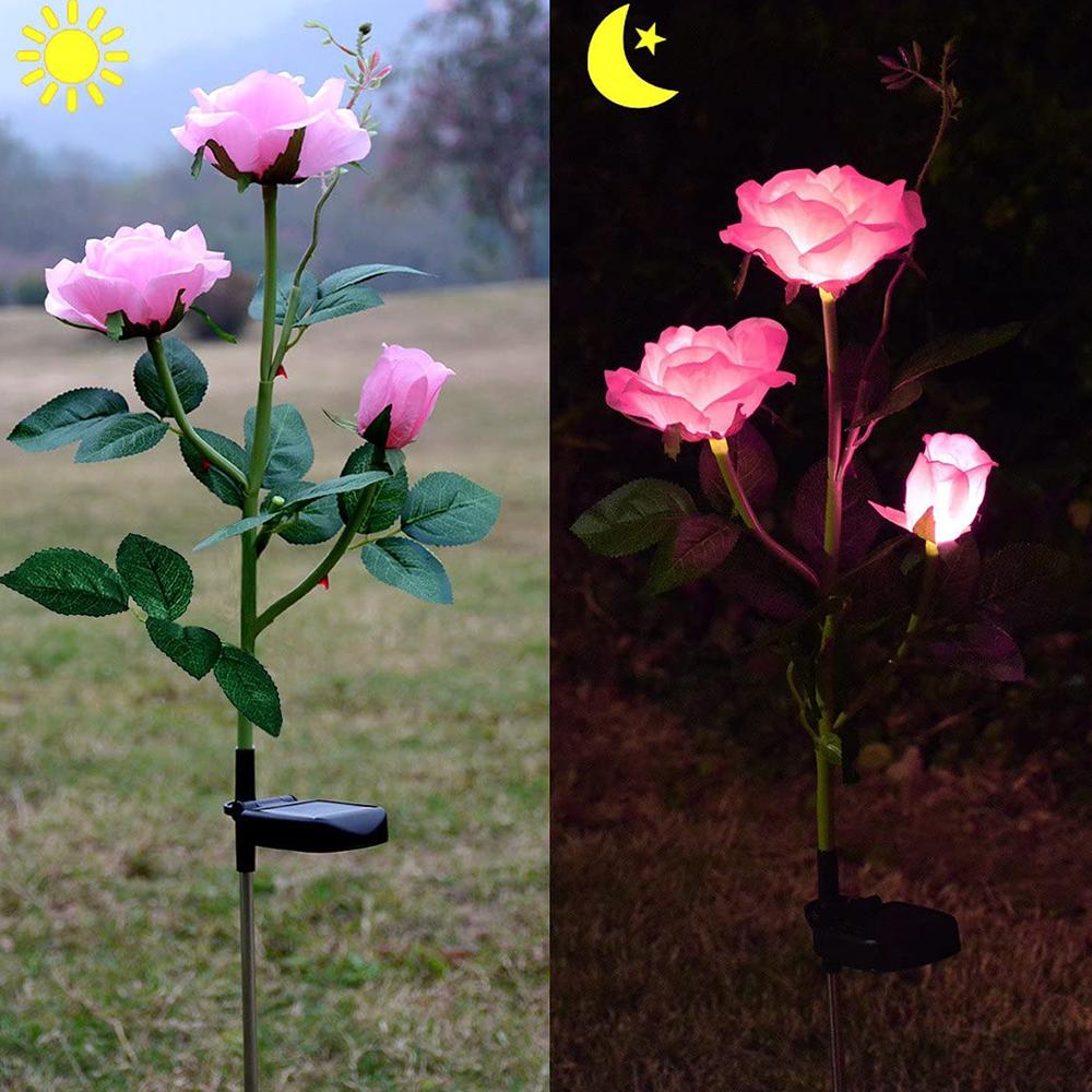 Outdoor Solar Powered Rose Lights for Garden Patio Backyard SP