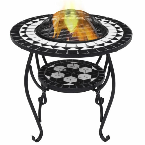 Mosaic Fire Pit Table Terracotta 26.8" Ceramic
